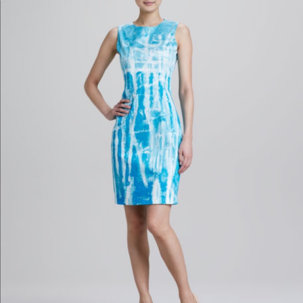 NWT Elie Tahari Emory Sheath Tie-Dye Dress